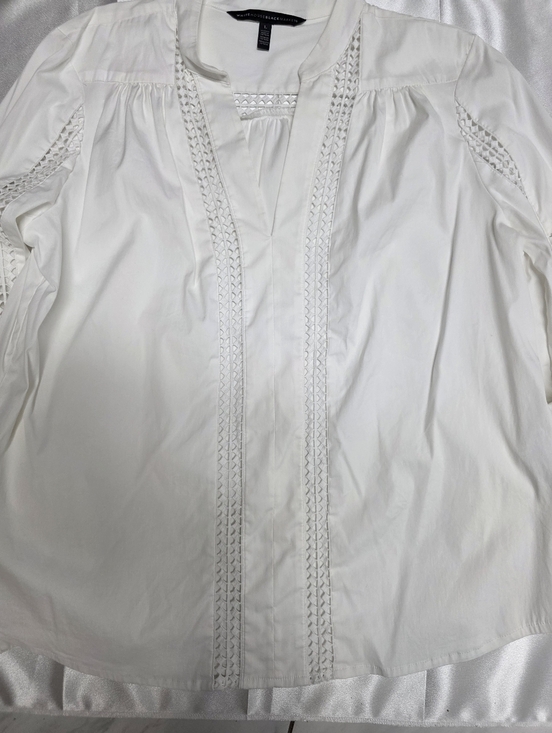 White House Black Market Tops - White House Black Market & Spruce Ivory Crochet-Trim Peasant Blouse